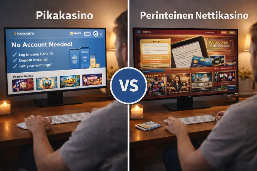 pikakasino vs perinteinen